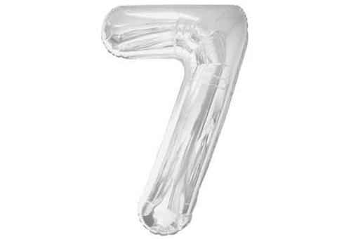 34in Silver Foil Number Balloon - 7
