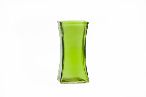 6.75in Tall Square Bunch Glass Vase - Lime