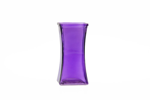 6.75in Tall Square Bunch Glass Vase - Purple