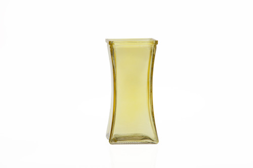 6.75in Tall Square Bunch Glass Vase - Yellow