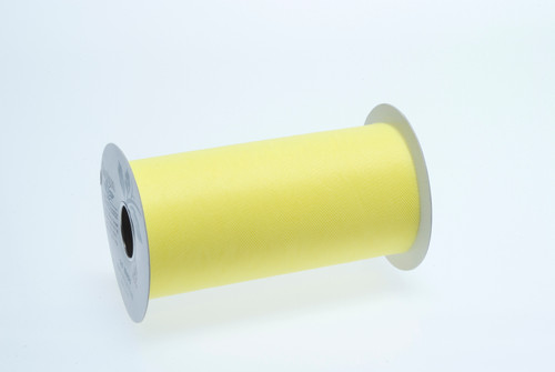 6in Wide Nylon Tulle Ribbon (25yd) - Lemon Yellow