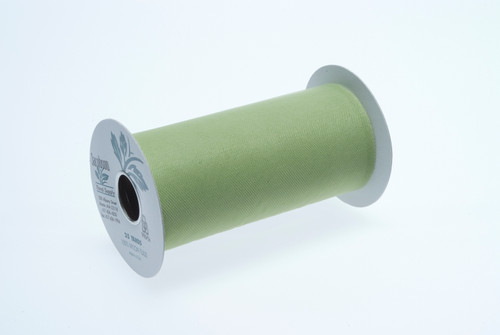 6in Wide Nylon Tulle Ribbon (25yd) - Basil