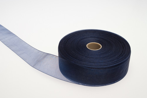 #9 Monofilament Organza Ribbon (100yd) - Navy