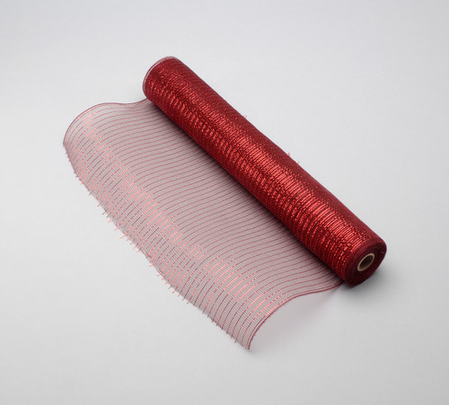 10in Wide Metallic Mesh Roll (10yd) - Burgundy