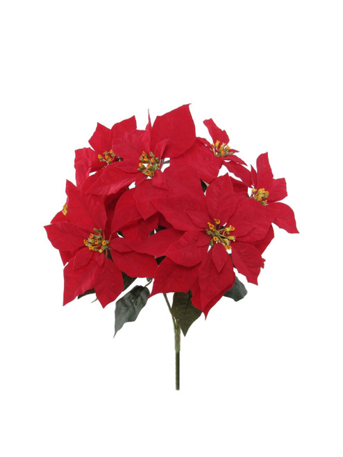 Weather Resistant Poinsettia Bush x7 - Red