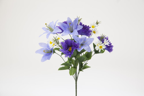 19in Lily Gerbera Daisy Bush x12 - Purple