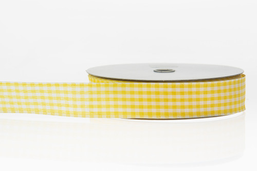 #9 Gingham WE Ribbon - Yellow White