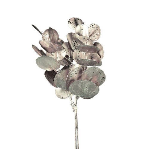 14.5in Glitter Eucalyptus Bundle - Silver