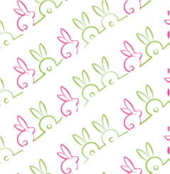 30in Wide Cello Film Roll with Print (100ft) - Bunny Tails