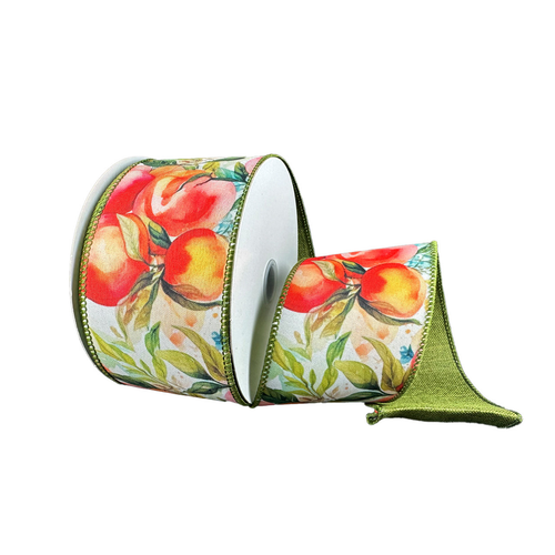 #40 WE Linen Ribbon (10YD) - Watercolor Peaches