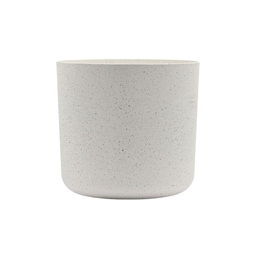 9.75in Wide Plastic Cylinder Pot - White Speckle