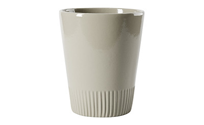 5in Wide Bristol Indent Ceramic Pot - Taupe Stone