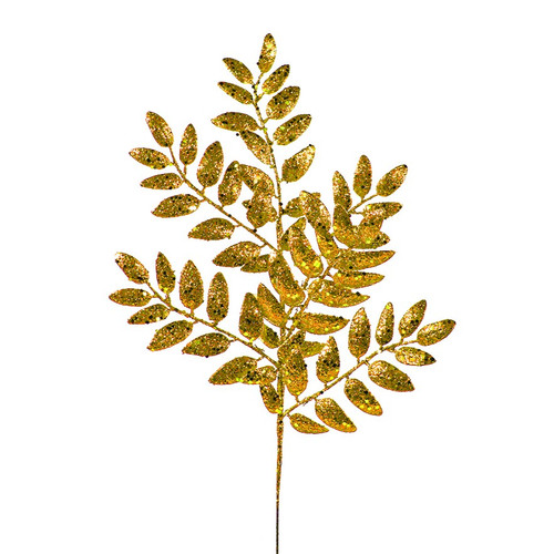 21in Glitter Honey Locust Spray X6 - Gold