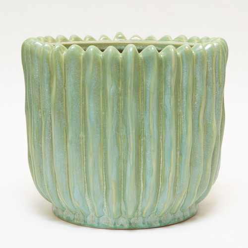 9.5in Wide Emma Ceramic Pot - Sage Green