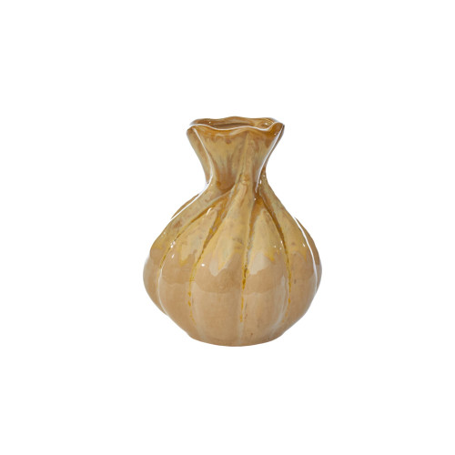 8in Tall Posey Ceramic Vase - Creamy Mustard