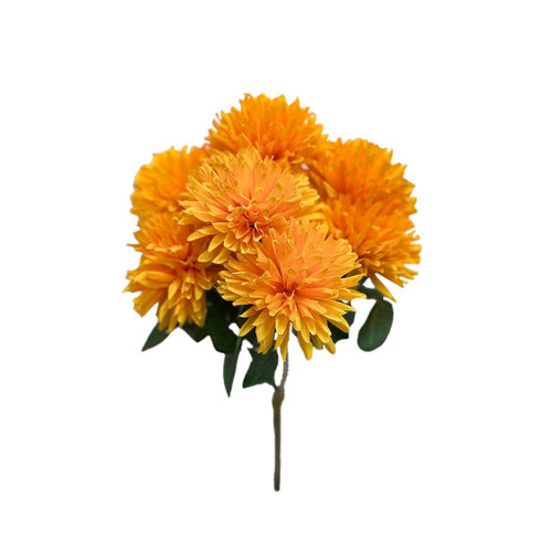 16in Mum Bush x9 - Gold Orange