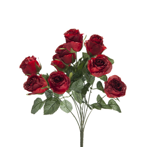 17in Rose Bush x9 - Red