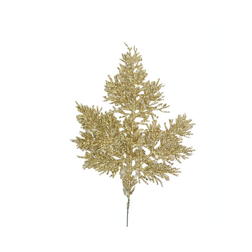 10.5in Long Glitter Cedar Spray (Bag of 12) - Gold