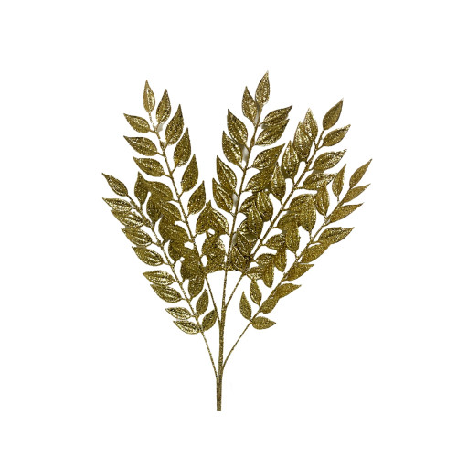 27.5in Long Glitter Ruscus Spray x5 (Bag of 6) - Gold