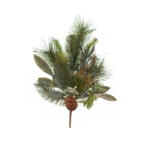 19in Cedar Forest Spray With Bay Leaf & Seeded Eucalyptus - Green