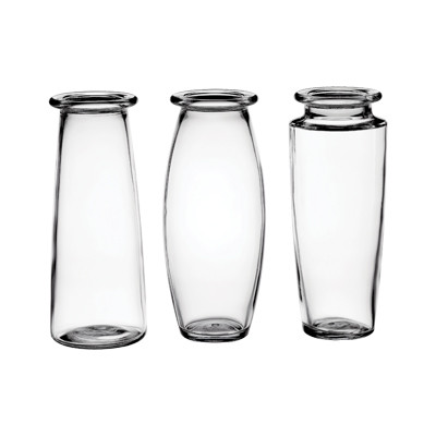 8in Tall Trio Bouquet Glass Vases (Assorted)