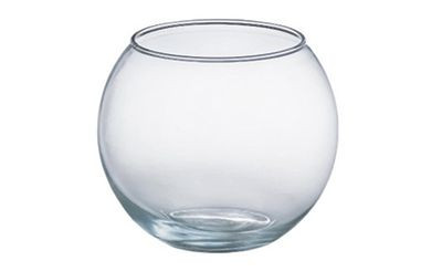 6in Wide Rose Bowl Clear Glass Vase