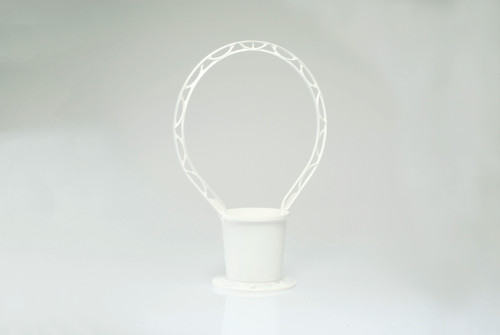 #92 Plastic Rectangular Funeral Basket - White