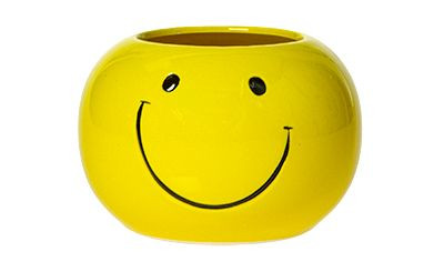 4.75in Wide Smiley Face Ceramic Vase