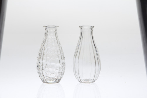 5.5in Tall Cafe Bud Glass Vase (Assorted)