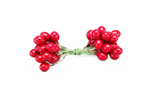 10mm Red Holly Berries on Wire (Bag of 144)