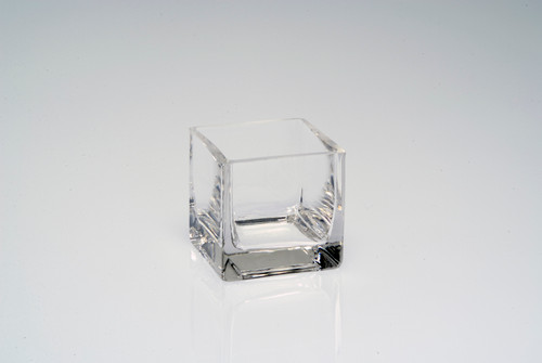 3in Cube Clear Glass Vase