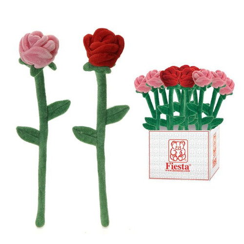 15in Tall Roses Plush  Red and Pink (Assorted)