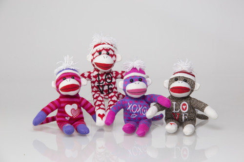 11in Cuddle Sock Monkey (Assorted)