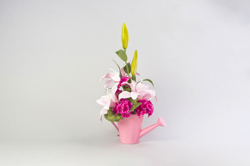 5.4in Tall Watering Can Tin Pot Cover - Pastel (Assorted)