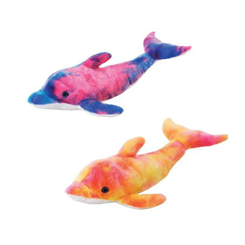 13in Tall Tie-Dye Dolphins Plush (Assorted)