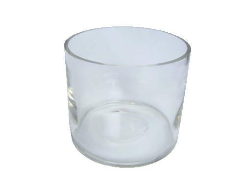 6in Wide Cylinder Clear Glass Vase