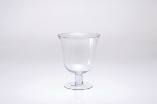 8in Tall Pedestal Clear Glass Vase