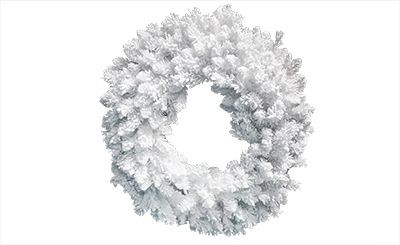 36in Frosty Flocked Wreath, 290 Tips