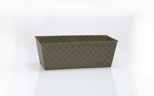 14in Long Diamond Pattern Rectangular Metal Window Box