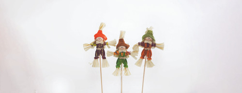 6in Tall Assorted Fall Scarecrow Picks (Bag of 12)