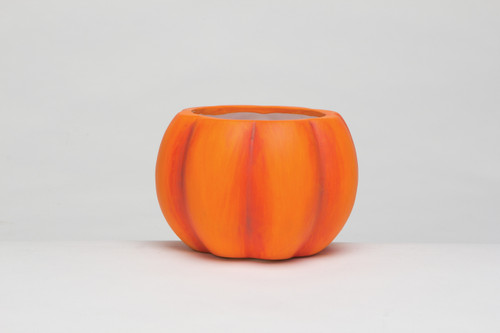 6.5in Wide Orange Pumpkin Ceramic Pot - Fall