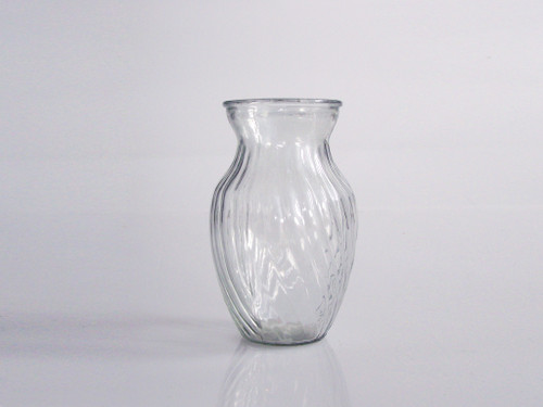 8in Tall Swirl Clear Glass Vase