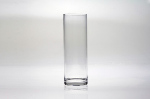 12in Tall Cylinder Clear Glass Vase