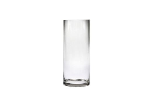 10in Tall Cylinder Clear Glass Vase