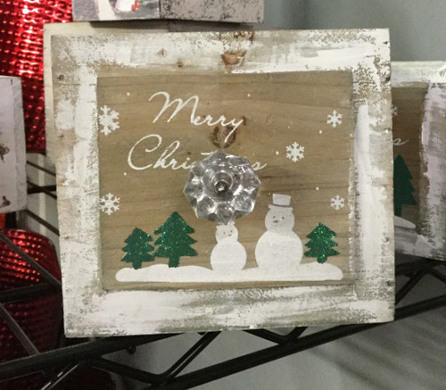 6in Wide "Joy Wreath" Wood Planter Box