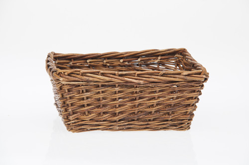 13.5in Long Rustic Willow Rectangular Basket