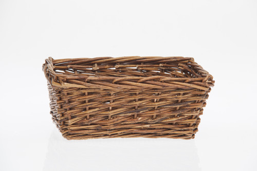 11in Long Rustic Willow Rectangular Basket