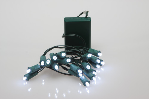 Wide Angle String Lights with Battery, 20 LED - Warm White