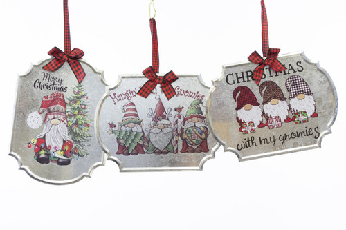 6in Metal Gnome Tag Ornaments (Assorted)