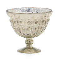 6in Wide Baleri Mercury Glass Compote Vase